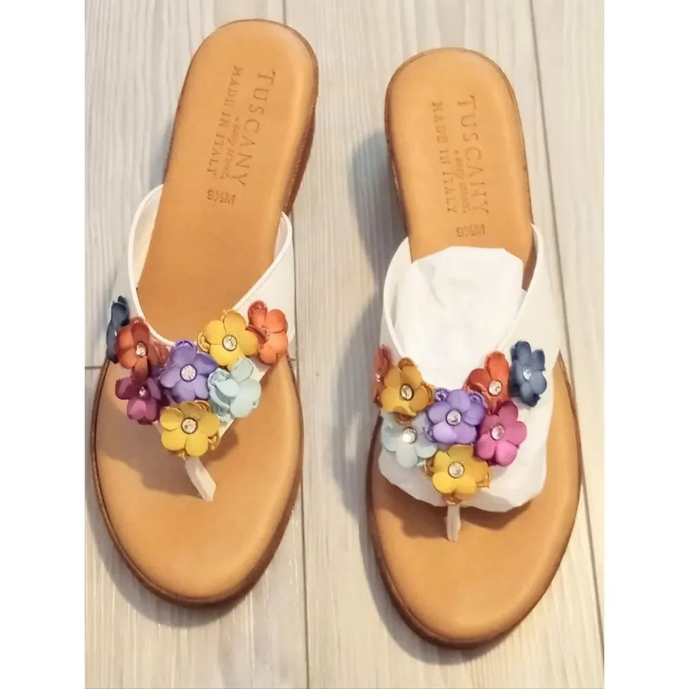 (C-4623) Tuscany Women's Giordana Wedge Sandal Sz 9.5